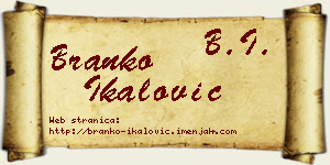 Branko Ikalović vizit kartica